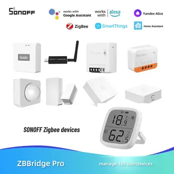SONOFF Zigbee Сенсор/переключатель SNZB-02D ZBMINI L2 USB-ключ E/Bridge-P/Беспроводной переключатель/Датчик двери/движения Работает с Alexa HA MQTT