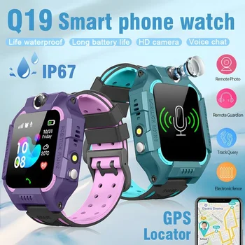 2023 Детские Смарт-Часы Sim-карта Smartwatch Для Детей SOS Вызов Телефона Камера WIFI Голосовой Чат Фото Водонепроницаемые Подарки Для мальчиков и Девочек Q19
