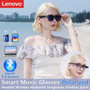 Lenovo Smart Music Glasses Наушники Беспроводные BT5.3 Солнцезащитные очки Уличные Поляризованные Спортивные Для Вождения Громкой связи Hi-Fi Унисекс