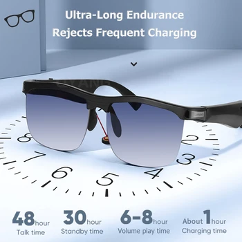 Lenovo Smart Music Glasses Наушники Беспроводные BT5.3 Солнцезащитные очки Уличные Поляризованные Спортивные Для Вождения Громкой связи Hi-Fi Унисекс Изображение 2