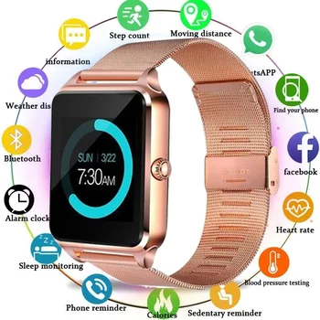 2023new Смарт-часы Z60 с Sim-картой Bluetooth SmartWatch Relogio Inteligente GT08 Plus Reloj Inteligente PK Band Фитнес-часы Изображение 2