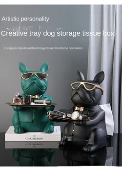 Многофункциональная коробка для салфеток Nordic Bulldog для освещения гостиной, Роскошная усовершенствованная креативная коробка для извлечения бумаги на журнальный столик