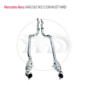 HMD Выхлопная Система Высокопроизводительная Водосточная Труба для Mercedes Benz AMG E63 W212 Гоночная Тестовая Труба Автомобильные Аксессуары Изображение 2
