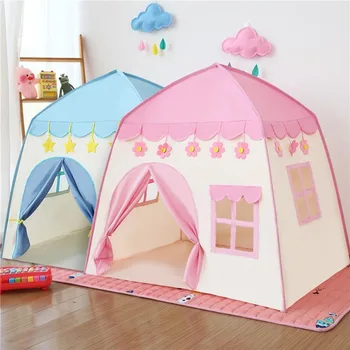 1,3 м портативная детская палатка-вигвам, складные детские палатки, Типи, детский игровой домик, розовый замок принцессы для больших девочек, декор детской комнаты
