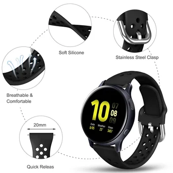Тонкие Ремешки для Samsung Galaxy Watch 5/4 40 мм 44 мм/Galaxy Watch 3 41 мм, 20 мм Мягкий Силиконовый Сменный ремешок для Amazfit GTS 4/3 Изображение 2