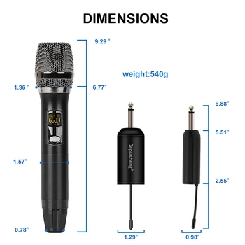 Портативный беспроводной микрофон Depusheng OEM W5, караоке-микрофоны с ресивером Изображение 2