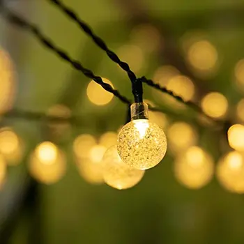 Солнечные гирлянды Наружные хрустальные глобусы с 8 режимами освещения, водонепроницаемые солнечные фонари для свадебного декора в саду во дворе Изображение 2