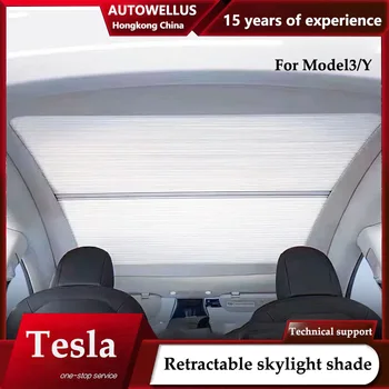 MODEL3/Y Выдвижной Передний и Задний Люк Солнцезащитная сетка Для Tesla Model 3 2023 Встроенные Накладки Удобные Складные Люки Sun Sha