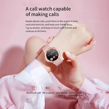 Женские смарт-часы с Bluetooth-вызовом, 1,2 Дюйма, Разрешение 240 * 240, Полный сенсорный экран, Женское Физиологическое Напоминание, умные часы Для Мужчин Изображение 2