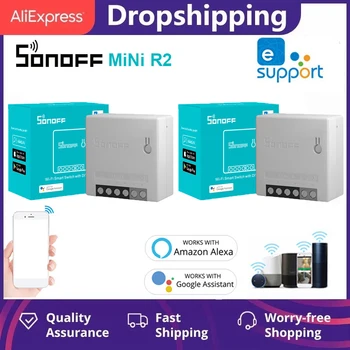 SONOFF MINIR2 DIY Smart Switch Беспроводной WiFi R2 2-полосный переключатель Автоматизация Умного дома Работа с приложением Alexa Google Home eWeLink