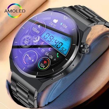 Умные часы LIGE Man Bluetooth Call Для HUAWEI Smart Watch Men GT3 Pro Full Touch AMOLED Водонепроницаемые спортивные часы с функцией измерения частоты сердечных сокращений