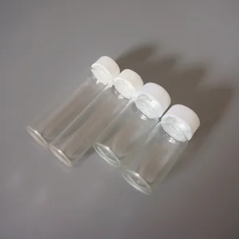 от 20 до 100 шт., лабораторная бутылка из прозрачного стекла объемом 10 мл, прозрачный флакон с реагентом, пластиковая крышка с винтом и полиэтиленовая прокладка Изображение 2