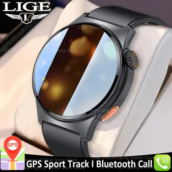 LIGE 2023 Спортивные Фитнес Смарт-Часы Мужские GPS Motion Track Браслет NFC Часы Водонепроницаемые Bluetooth Call Smartwatch Для Android IOS