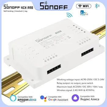 SONOFF 4CH R3/4CH PRO R3 Модуль Wifi Switch 4 Банды Wi-Fi DIY Smart Switch Приложение Дистанционное Голосовое Управление Умный Дом Работает С Alexa