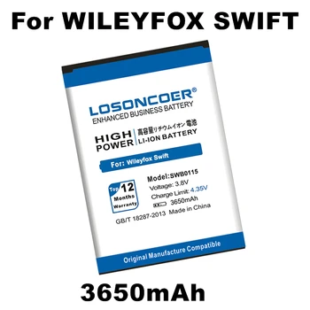 LOSONCOER Аккумулятор SWB0115 емкостью 3650 мАч для смартфонов Wileyfox Swift + быстрое поступление