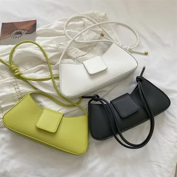 Женская простая Маленькая сумка из искусственной кожи подмышками, модная сумка через плечо, сумочка