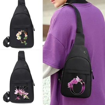Нагрудные сумки Маленькая противоугонная сумка на одно плечо Спортивная сумка для путешествий Маленькая нагрудная сумка серии Flower Color Тонкая мини-сумка через плечо Унисекс
