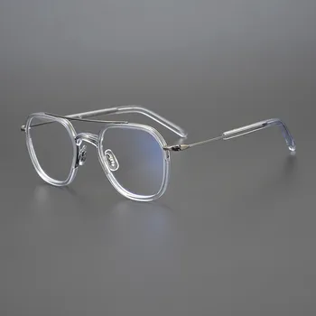высококачественная ацетатная оправа для очков, мужские винтажные квадратные оптические дизайнерские очки для чтения при близорукости, женские очки по рецепту