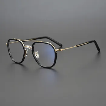высококачественная ацетатная оправа для очков, мужские винтажные квадратные оптические дизайнерские очки для чтения при близорукости, женские очки по рецепту Изображение 2