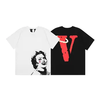 VLONE Мужская футболка из 100% хлопка, Оригинальная Брендовая Уличная Женская футболка, США, Летняя Футболка с коротким рукавом в стиле Харадзюку в стиле хип-хоп, Vlone