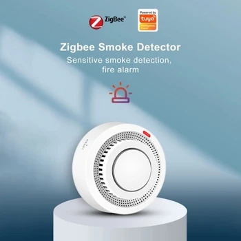 Tuya Zigbee Умный Дом Охранная Сигнализация Детектор дыма Пожарный датчик Звуковая Сигнализация Комбинированное обнаружение Коптильни