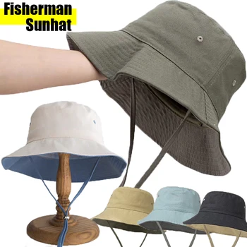 Водонепроницаемые шляпы-ведра, Женская Регулируемая Летняя Шляпа Рыбака, Защита от Солнца, Защита от ультрафиолета, Повседневная Панама для Кемпинга, Пешего туризма