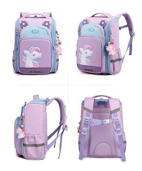 Детский рюкзак 2023, милые мультяшные модные сумки нового стиля, студенческий 2-5-й класс, женский легкий брызгозащищенный рюкзак Изображение 2
