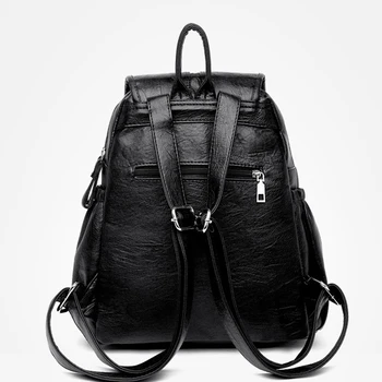 Кожаный Рюкзак, Женская Высококачественная сумка на плечо, Школьные рюкзаки для девочек-подростков, Женский рюкзак с кисточками, Mujer Sac A Dos Изображение 2