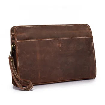 AETOO Кожаная мужская деловая сумка-конверт на одно плечо, сумка на запястье, сумка для документов из воловьей кожи, повседневная мужская сумка для хранения iPad tide