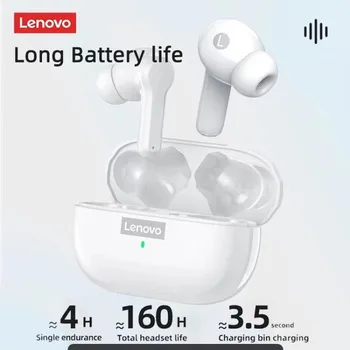 Наушники Lenovo Bluetooth LP1S TWS, беспроводные наушники, стерео с микрофоном, спортивные наушники, гарнитура с низкой задержкой, геймер Изображение 2