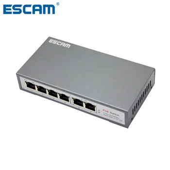 Коммутатор ESCAM 4 + 2 канала 8 каналов Fast Ethernet POE для сетевых IP-камер