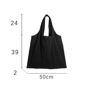 MABULA, Большая Вместительная плиссированная сумка-тоут для покупок, Дизайн с рюшами, Многоразовая рабочая сумка Через плечо, Переносная женская летняя пляжная сумочка Изображение 2