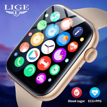 Новые умные часы LIGE, Женские часы для здоровья, пульсометр, Водонепроницаемые Спортивные Сообщения, Напоминание, Фитнес-трекер, Bluetooth-вызов, Мужские Умные часы