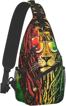 Нагрудная сумка для Мужчин и женщин с крутым флагом Регги, рюкзак на ремне со львом, большой емкости через плечо с регулируемым плечевым ремнем