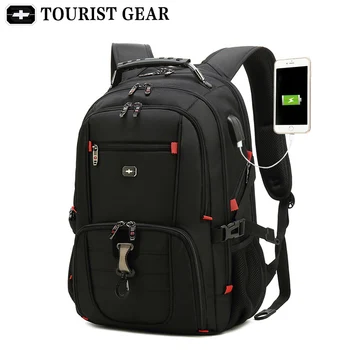 мужские швейцарские рюкзаки, дорожная сумка, деловой противоугонный рюкзак, мужской mochila, USB-зарядка, 15,6, 17-дюймовый рюкзак для ноутбука, водонепроницаемый Изображение 2