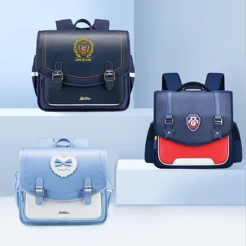 Школьные сумки для девочек, Водонепроницаемый Кожаный рюкзак, Новинка 2023, Детские школьные сумки, Детские Ортопедические школьные рюкзаки Mochila Escolar Изображение 2