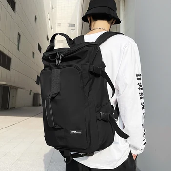 Стильный уличный многофункциональный мужской рюкзак Harajuku, школьные сумки для мальчиков, легкие водонепроницаемые нейлоновые дорожные сумки для мужчин Изображение 2