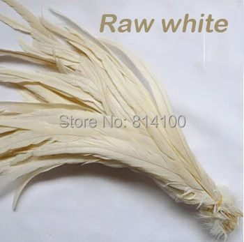 45-50 см перо из хвоста петуха необработанного белого цвета, одежда из перьев 
