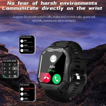 V50 Смарт-Часы Мужские Bluetooth Вызов Фитнес-Браслет Пульсометр Монитор кислорода в крови 400 мАч Наручные Часы Спортивные Smartwatch PK A80 Изображение 2