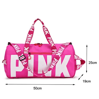 Женская дорожная сумка с надписью, однотонная дорожная сумка для фитнеса, спортивная сумка для путешествий, большая емкость, водонепроницаемая спортивная сумка для фитнеса Изображение 2