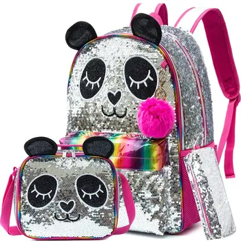 Школьные сумки Gsequins для детей, Рюкзаки для школы, Рюкзак для девочек-подростков, Женская сумка с Пайетками из Мультфильма 