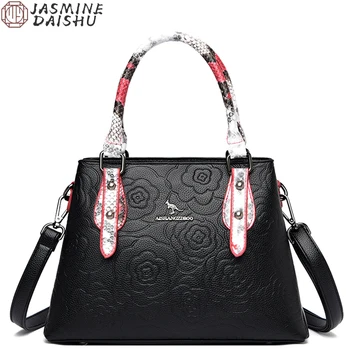 Высококачественная кожаная сумка на одно плечо со змеиным узором, женская сумка-тоут большой емкости, женская дизайнерская сумка-мессенджер