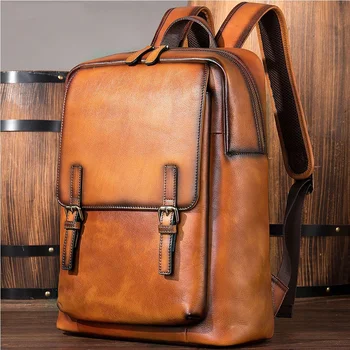 Новый стиль, рюкзак для ноутбука, мужской рюкзак из натуральной кожи, деловой школьный рюкзак, многофункциональный рюкзак, кожаные рюкзаки для путешествий