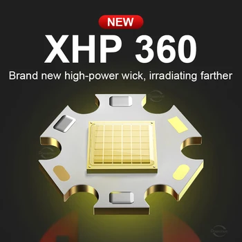 XHP360 Мощный налобный фонарь Type-C, Перезаряжаемый головной светодиодный передний светильник, 7800 мАч, Налобный фонарь Большой емкости, Налобный фонарь для Рыбалки, кемпинга Изображение 2