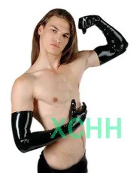 сексуальное женское мужское латексное экзотическое белье унисекс, длинные перчатки с пятью пальцами, клубный фетиш cekc zentai Изображение 2
