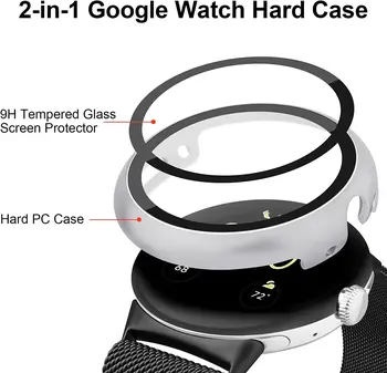 30 Шт. Чехол для Смарт-часов Google Pixel Watch, Жесткий Бампер, Защита экрана из Закаленного Стекла, Защитный Чехол Изображение 2