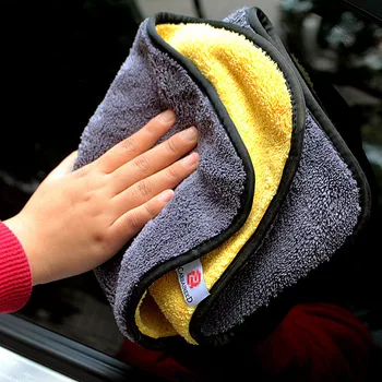 Полотенца из микрофибры для сушки автомобилей, мытья деталей, полировки, Полировальное полотенце, полотенце для автомойки, ткань из микрофибры Премиум-класса Изображение 2