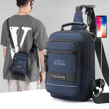 Многофункциональная Мужская нагрудная сумка для Путешествий, рюкзак с USB-зарядкой, противоугонные сумки-мессенджеры, мужские сумки через плечо, Bolsas