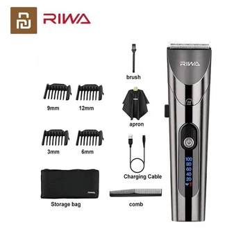 Электрическая машинка для стрижки волос Youpin RIWA, Моющийся Перезаряжаемый профессиональный парикмахерский Триммер с переменной скоростью вращения, с режущей головкой из углеродистой стали