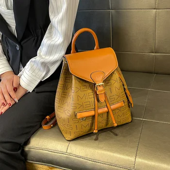 Легкая роскошная женская сумка 2022, новинка зимы, рюкзак с принтом senior sense, дорожная сумка для матери, модная универсальная противоугонная сумка W849 Изображение 2